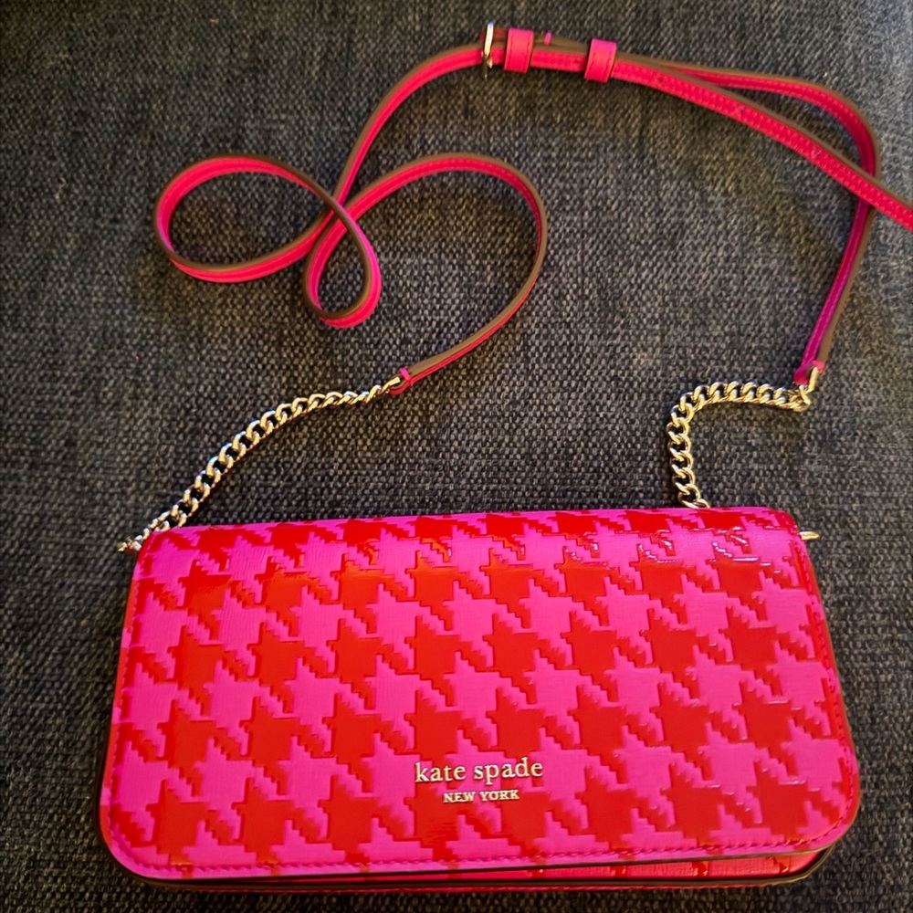 Kate Spade Red and Pink Crossbody Wallet Bag
